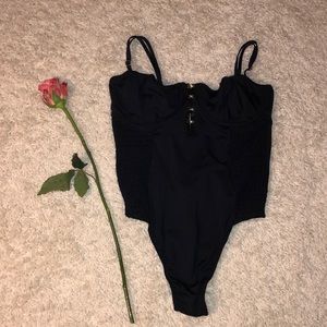Black Victoria’s Secret body suit
